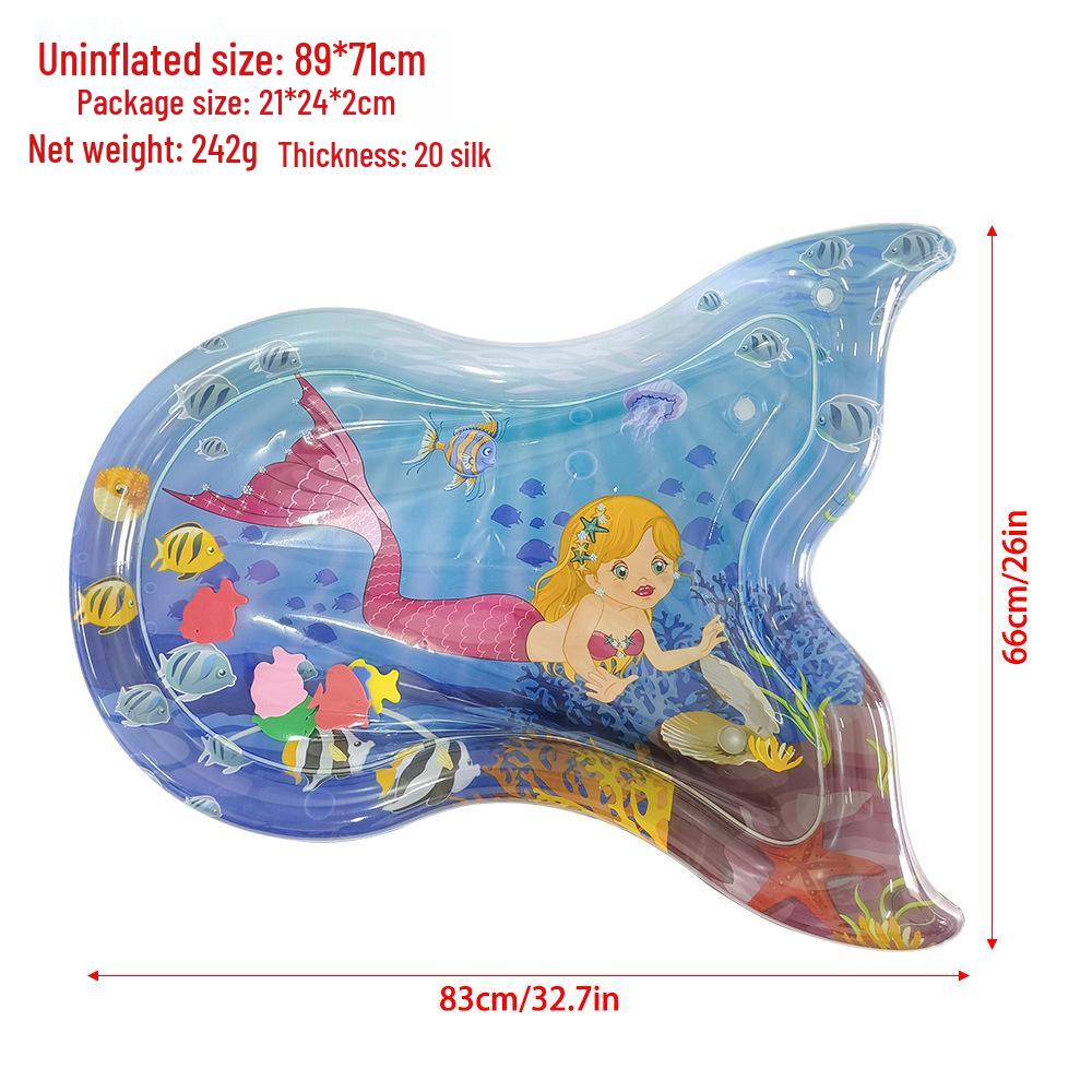 Inflatable Round Pat-Pat Water Mat for Babies & Toddlers - Marine Life Crawling Play Mat