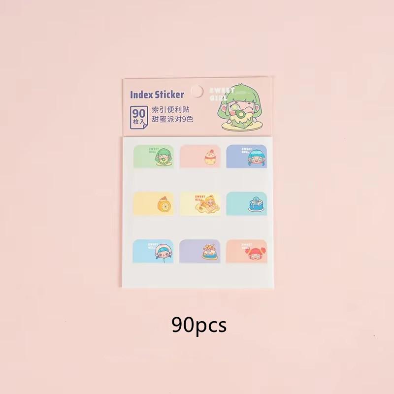 Gradient Color Index Sticker Innovative Quick Drying Anti-scratch Sweatproof Water Proof Student Stationery Label Stickers