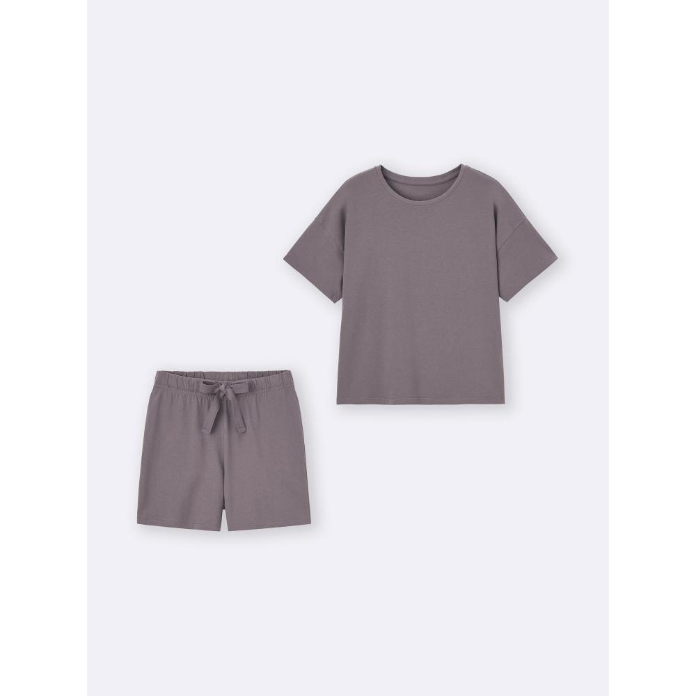 Gu By Uniqlo Cotton Color Lounge Set  Short Sleeve   Shorts 