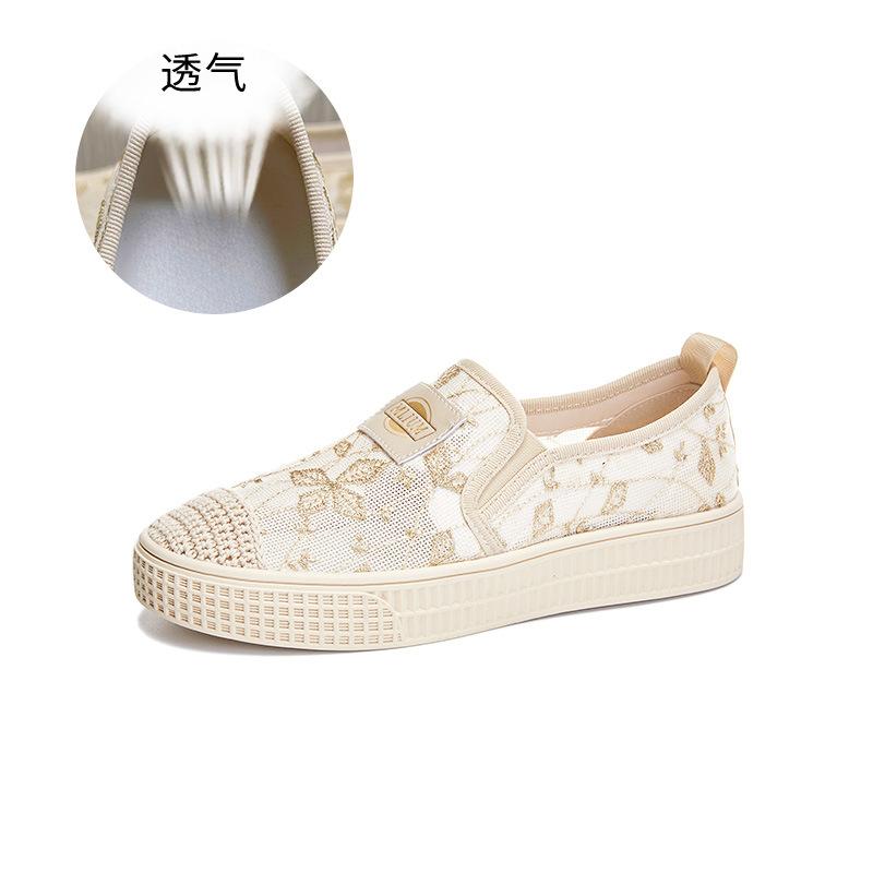 

Рыбацкие туфли на толстой подошве женские летние 2025 новые дышащие кружевные маленькие ароматные одинарные туфли удобные и универсальные женские туфли 39 абрикосовый