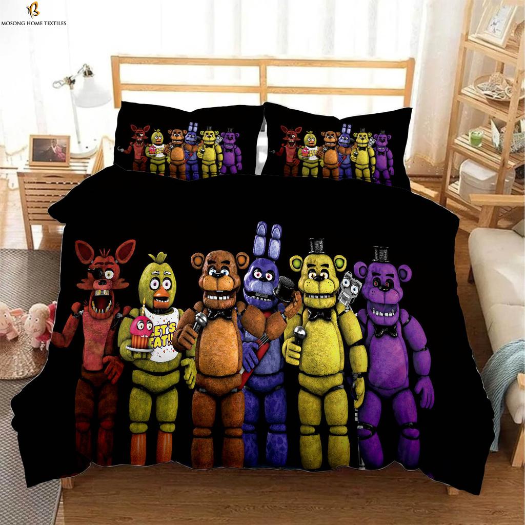 Dark Game 3D Printed Quilt Cover Kids Gift Bedding Set Quilt Cover Pillowcase 3 Pieces 100% Polyester Machine Washable