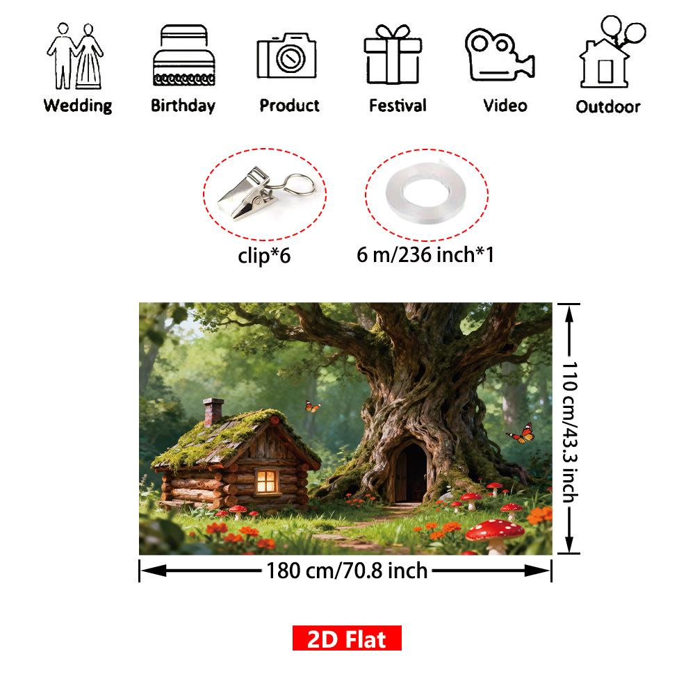 1Pcs Spring Forest Cabin Easter Decoration Decoration Background Nature Backdrop Decorations For Photo Studio Photo Booth Party