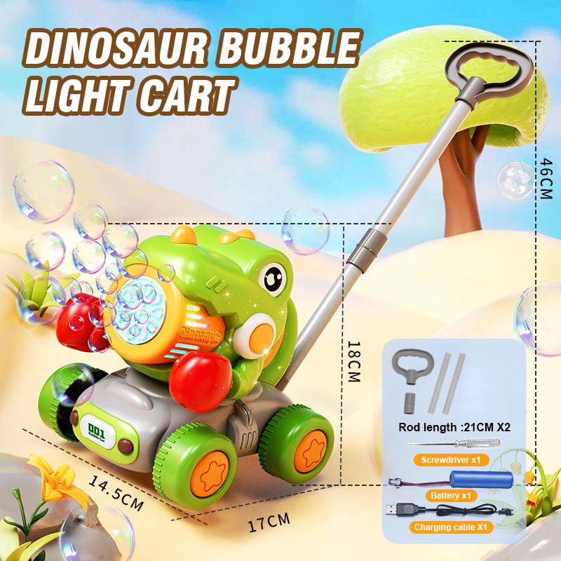 

Turnip Dinosaur Handheld Bubble Cart Trolley Automatic Cartoon Soap Blowing With Lights Children S Toys Girl Outdoor Party Game