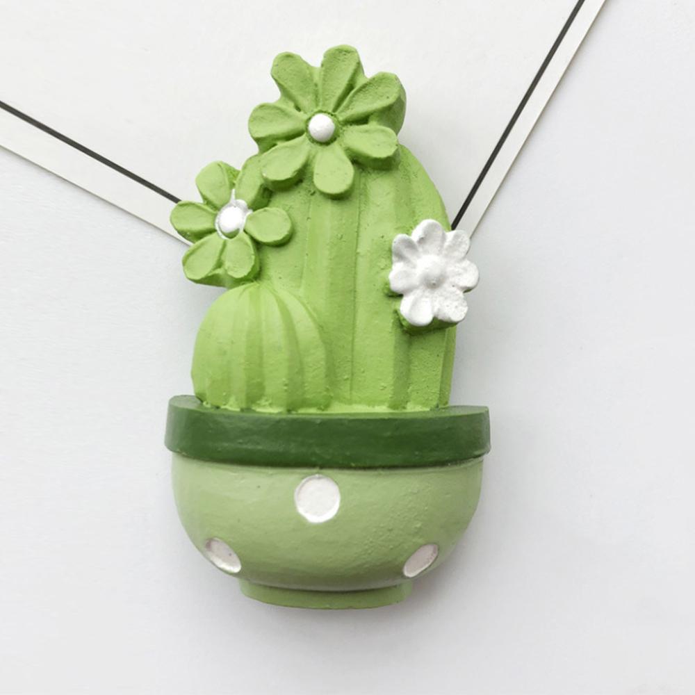 3D Summer Cactus Succulents Magnetic Refrigerator Stickers Three-Dimensional Resin Creative Message Board Notes Kitchen Design