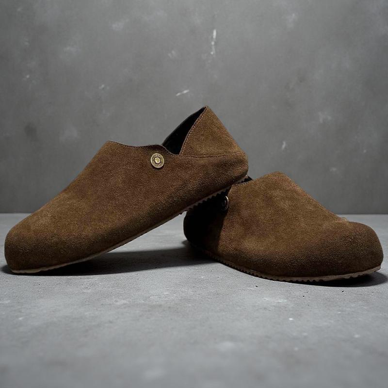 New Fashion Men Leather Flats Shoes Comfortable Man Casual Shoes Slip on Male Outdoor Walking Shoes Split Leather Driving Shoes