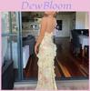 Pink 3d Pattern Slip Dress With Oneshoulder Neckline For Spring