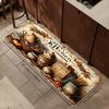 1Pcs Anti Fatigue Kitchen Rugs Vintage Print Waterproof Non-Slip Thick Cushioned Kitchen Mat Heavy Duty Comfort Standing Mat for Kitchen
