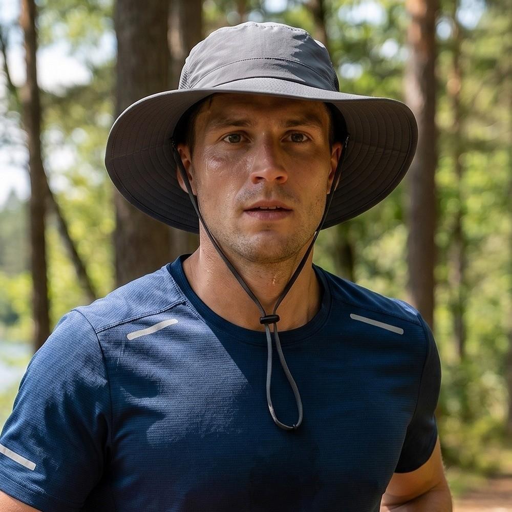 Solid Color Fisherman Hat Breathable Outdoor Cap Windproof Bucket Hat  Sunshade Use
