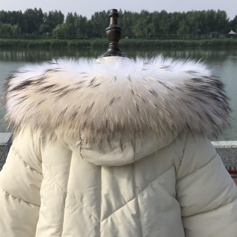 Raccoon Fur Collar Natural Fur Collar Winter Women Scarves Winter Female Gray Fur Collar Shawl Long Warm Genuine Fur Scarf