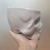 Yousheng Halloween Skull Candy Bowl Gothic Ceramic Portable Skeleton Head Bowl Halloween Home Bar Decor Dining Table Ornament