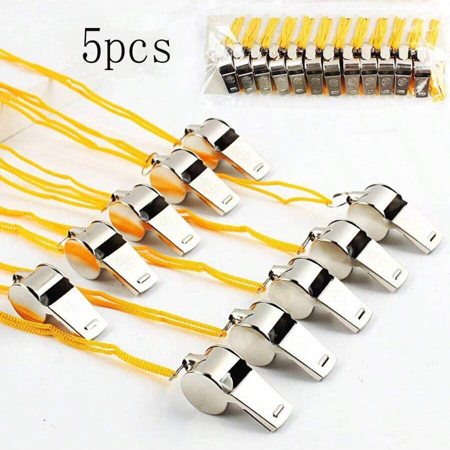 24Pcs Colorful Plastic Whistles with Lanyards for Party Favors, Sports & Emergency Supplies