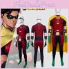 Superhero Jumpsuit Robin With Eye Patch Cloak For Halloween Cosplay Party And
