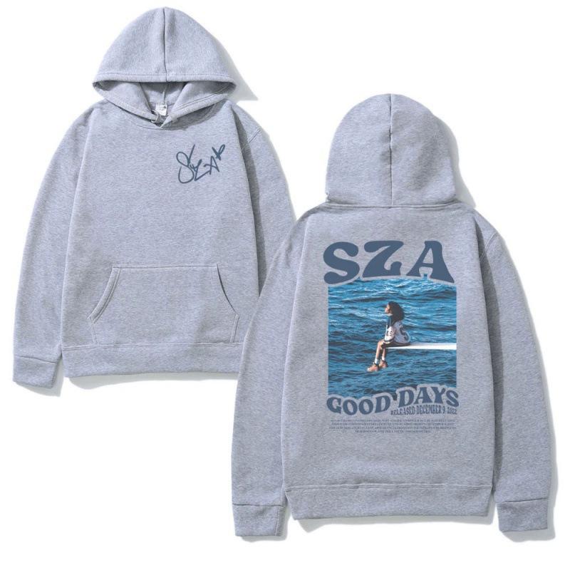 

Girl s Seaside Happy Time Printed Fashionable Casual Loose Comfortable Women s Hooded Sweatshirt 3XL серый