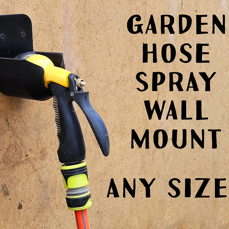 thumbnail image 2 of Garden Hose Sprayer Mount | Universal Wall Holder For Nozzles Up To 60mm | Durable Outdoor Hose Hanger | 3D Printed Organizer (Light Blue 2 of 9