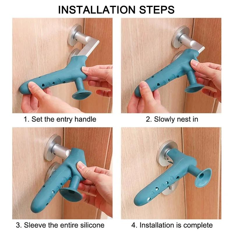 Silicone Door Handle Protector Anti-Collision Knob Cover Kids Safety Guard For Bedroom Living Room Household Use