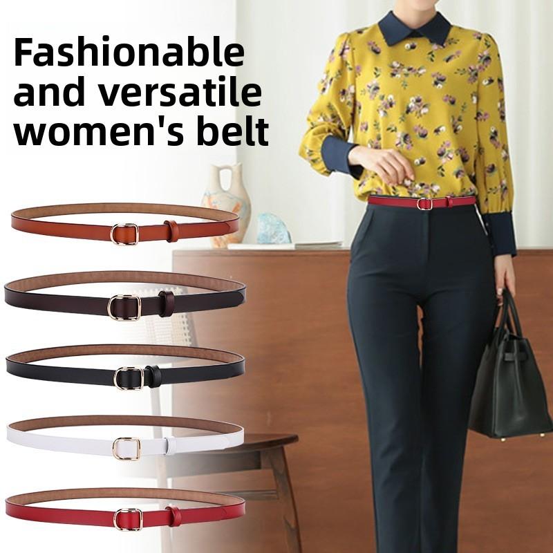 Female Leather Waist Belt With Painless Buckle And Twolayer Cowhide Material For Trendy Daily Use