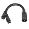 Splitter Power Plug Cord IEC320 C14 Male to Dual IEC320 C5 Female Power Cord for Laptop Power Adapter 100‑250V