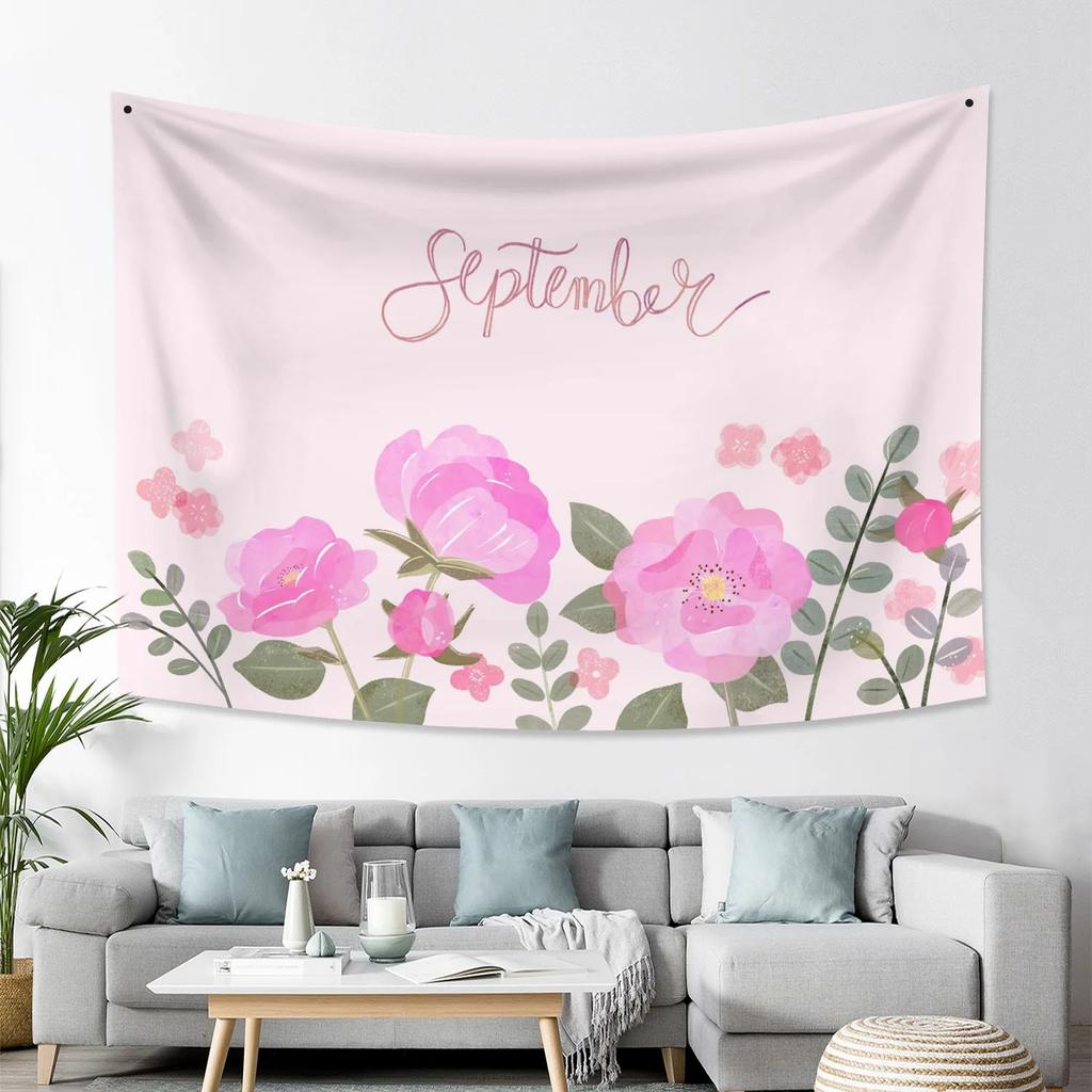 Home Wall Decoration Tapestry Colorful Wildflower Plant Background Hanging Cloth Office Living Room Tapestry