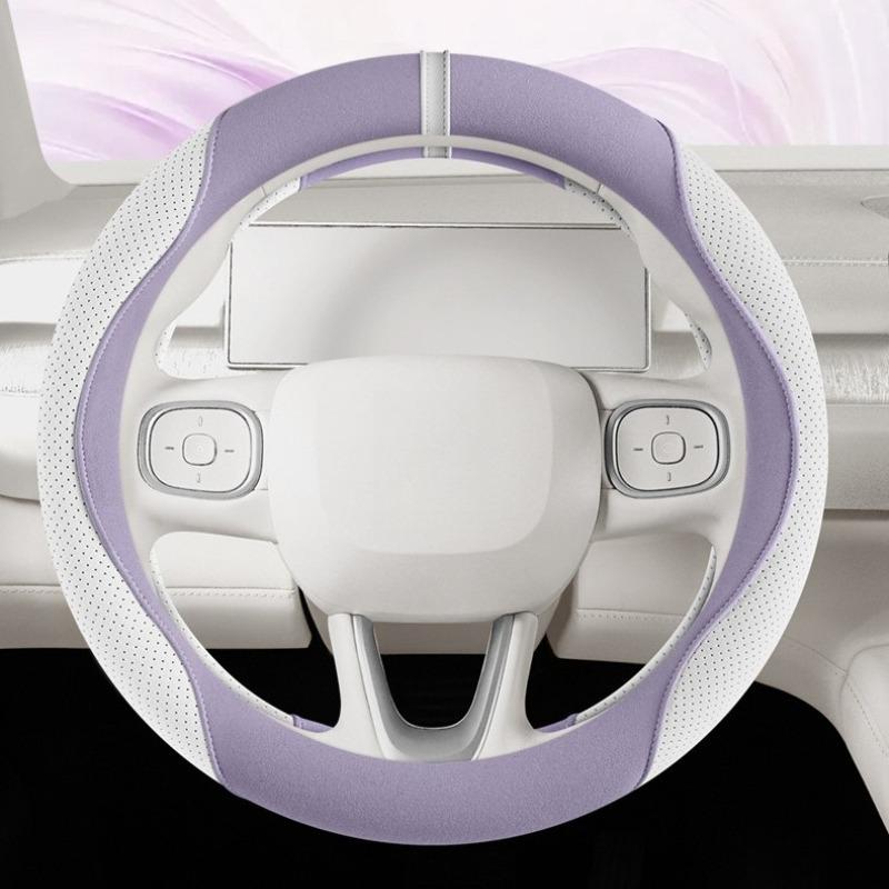 Cute Suede Car Steering Wheel Cover Universal Steering Wheel Grip Cover Car Accessories Interior Woman Kawaii Steering Covers
