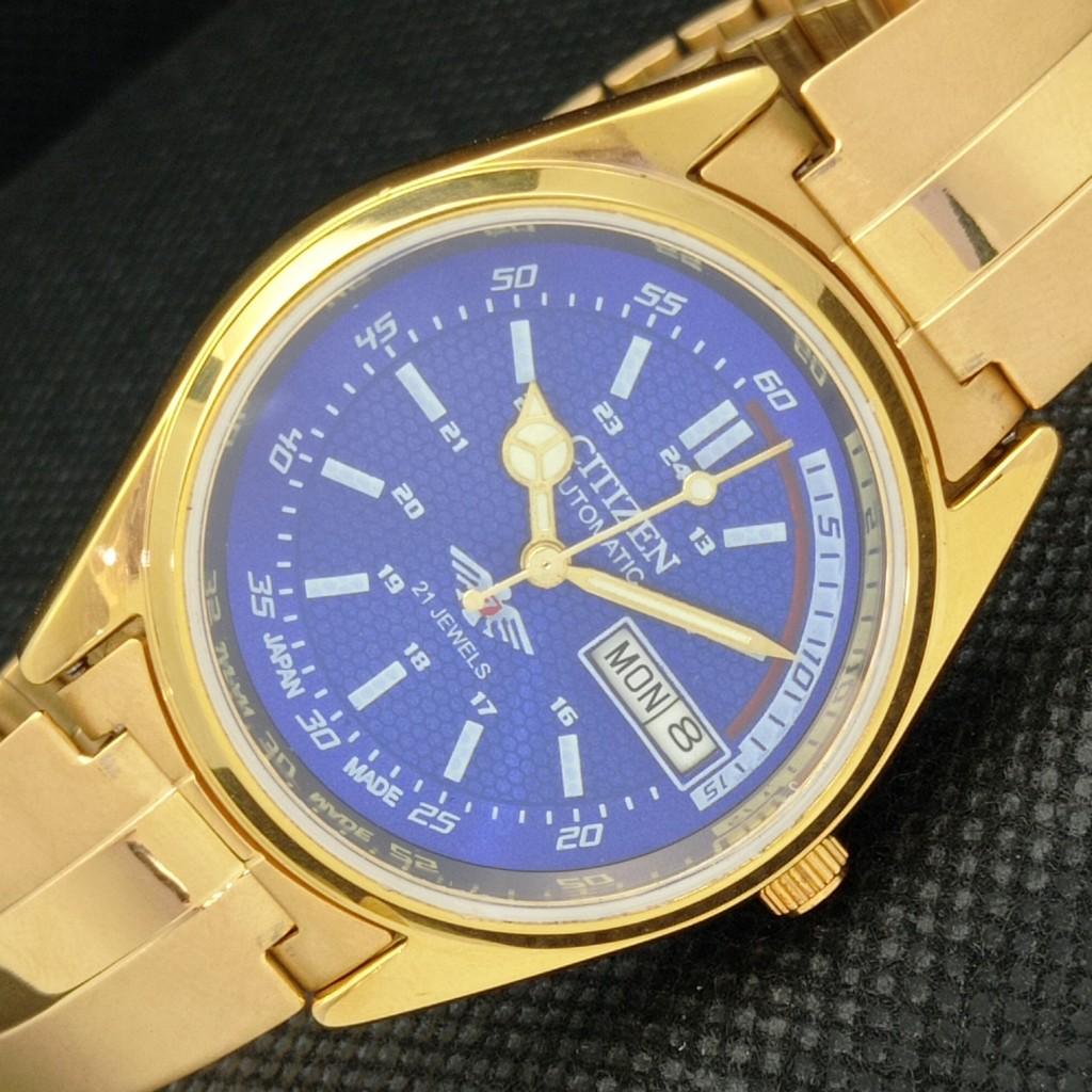 

ВОССТАНОВЛЕННЫЕ ВИНТАЖНЫЕ CITIZEN AUTO 8200 JAPAN MENS D/D BLUE WATCH 588c-a313937-2 SKU588c-a313937