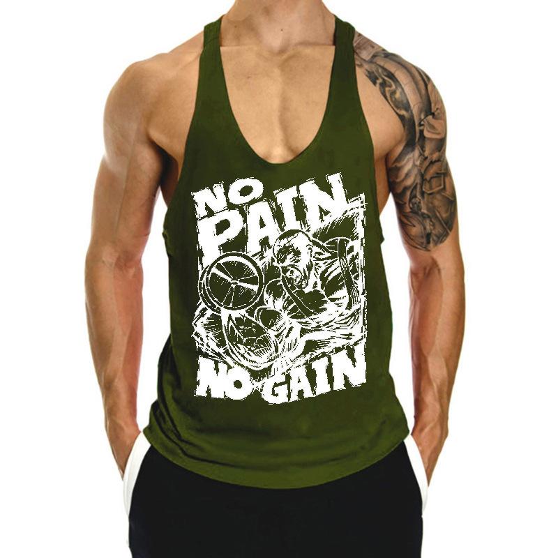 Men's Loose Breathable Sleeveless Training T-Shirt with Custom Logo for Summer Fitness.