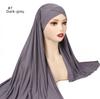 Muslim Women Premium Soft Modal Cotton Jersey Hijab Headwrap Stretchy Instant Hijab Scarf Forehead Cross Design Headscarf