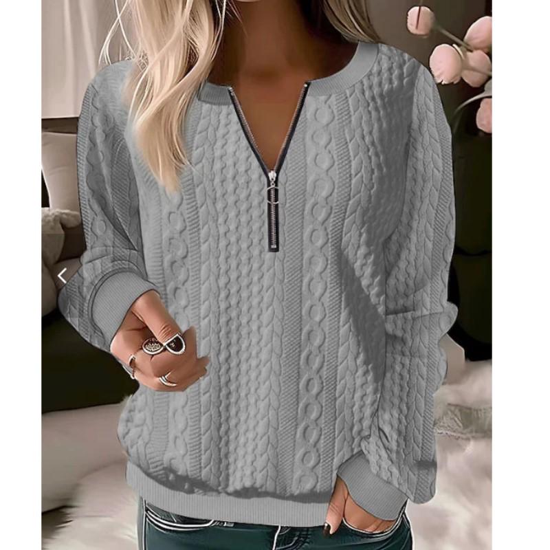 

2023 Осень/Зима Повседневный Свободный Однотонный Женский Свитшот Triple Extra Large серый