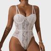 Women's Sexy Lace Camisole Bodysuit with Built-in Padding, European & American Style, High-End, Exclusive Design for Cross-Border Fashion