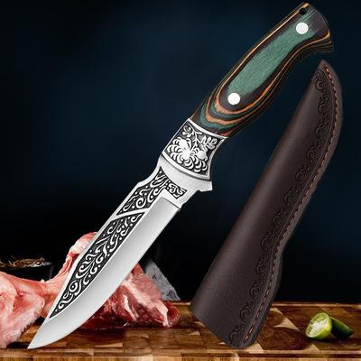 Hand-forged Carved Steel Head Boning Knife Slaughter Knife Will Hand In Hand To Use The Meat Knife To Divide The Knife