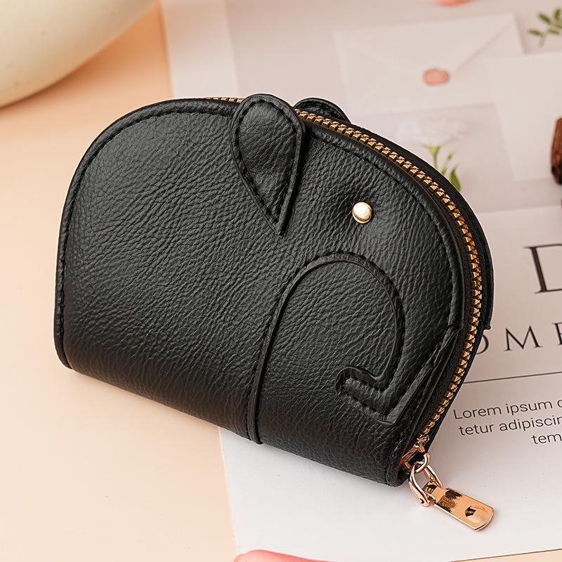 Adorable Elephant Zipper Card Holder: Compact Multi-Storage for Cards, IDs, Coins, and Driver's License. Lightweight and Portable.