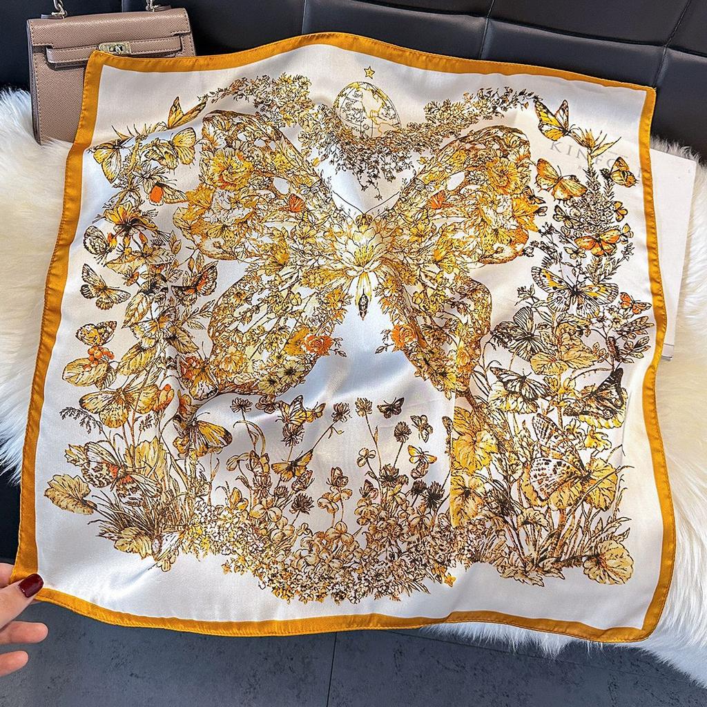 Spring And Autumn Silk Scarf Women'S Ribbon Headgear Hair Accessories Flowers Cashew Nut Flowers Versatile Temperament Advanced