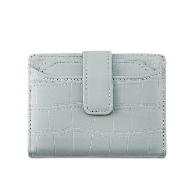 Korean Crocodile Print Minimalist Women's Foldable Wallet with Multi-Card Slots