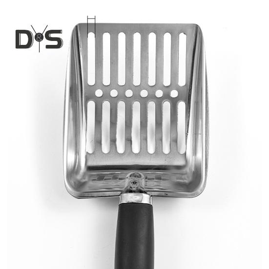 Stainless Steel Cat Litter Scoop Poop Sifting Scooper with Non Slip Handle Litter Cleaner Beach Shovel for Cat Litter Box