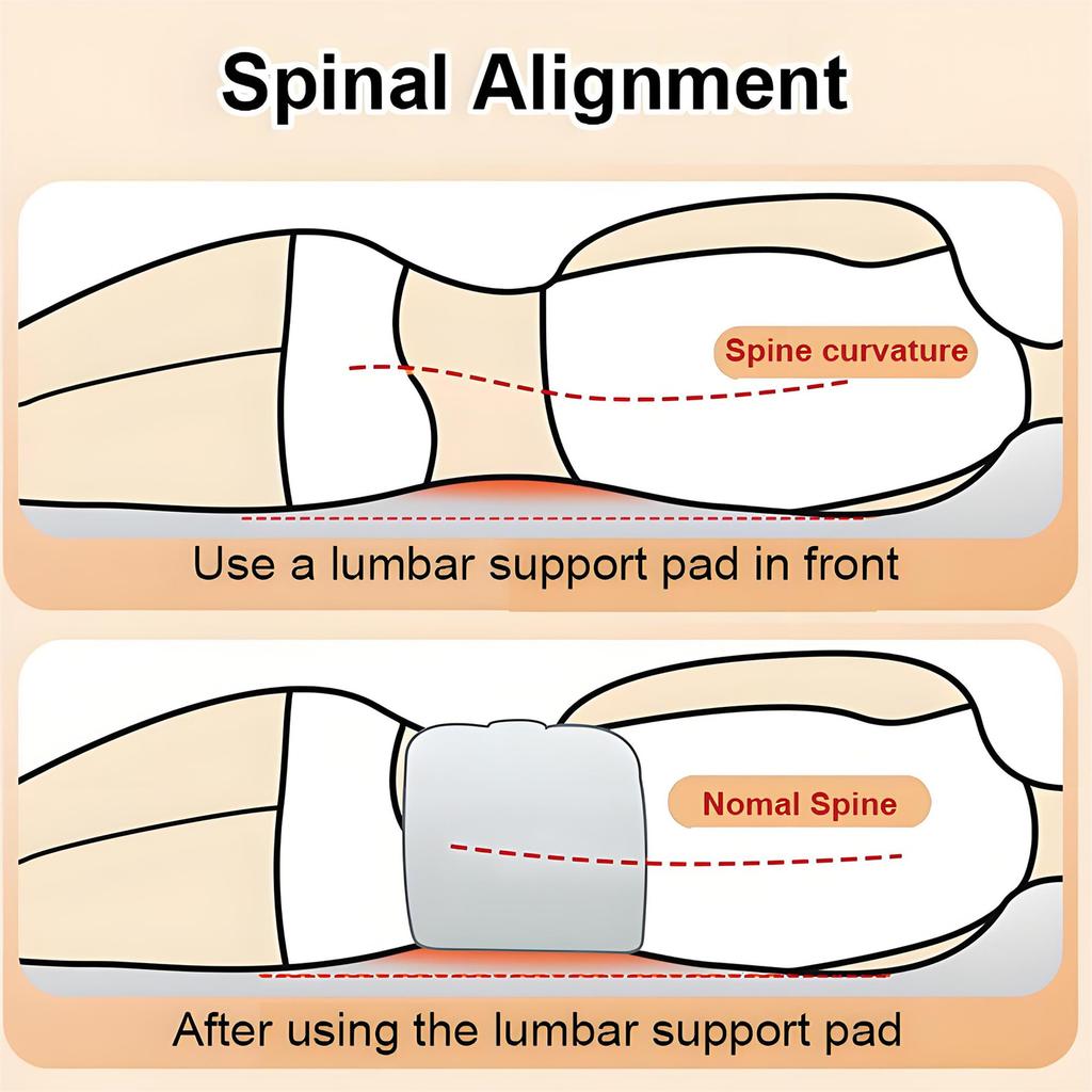 Lumbar Support Pillow For Sleeping, Sleeping Back Support For Sleep With 360° Ergonomic Design & Breathable Ice Cotton Fabric, Ideal For Bed,