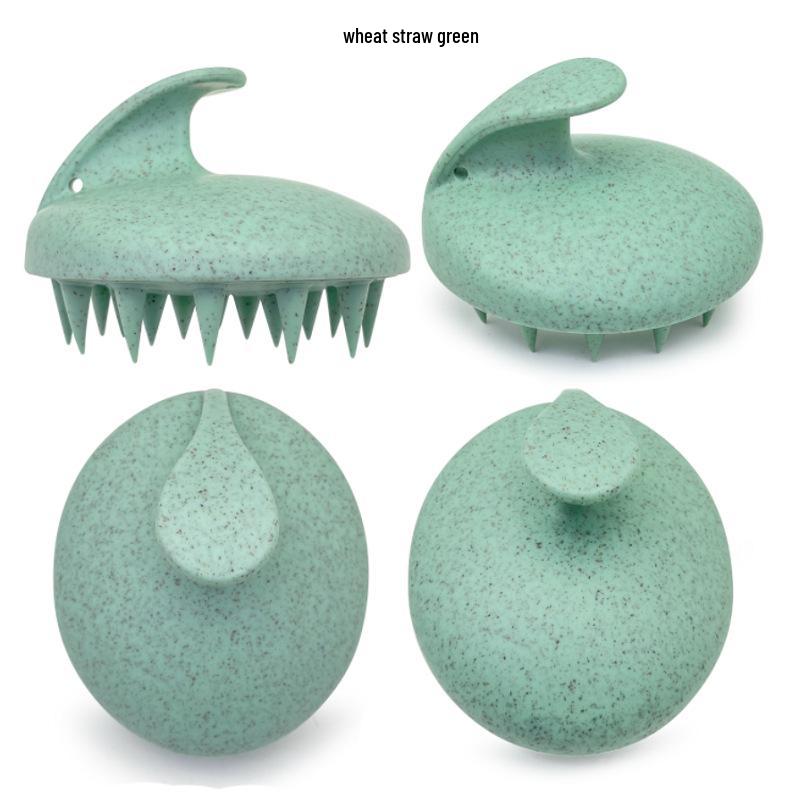 Wheat Straw Silicone Scalp Massage & Shampoo Brush for Wet/Dry Hair Styling соломенный/пшеничный