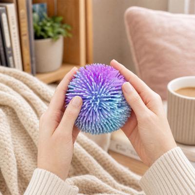 Stress Relief Fuzz Fuzzy Ball Toy Anxiety Ball Toy TPR Squeeze Fidget Relieving