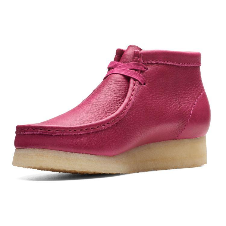 Clarks Originals Wallabee Leather Casual Versatile Comfortable Ankle Boots Women ankle boots Purple Pink 261732354