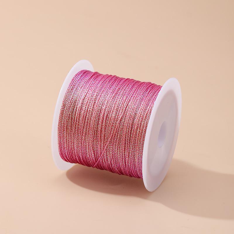 Handmade Red Lanyard Bracelet with Gold Iridescent Gimp Thread