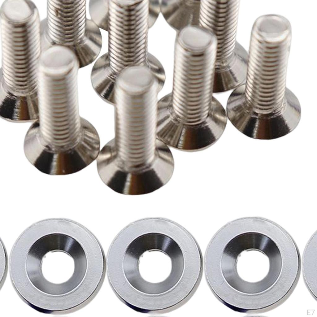 Pieces M6 Car Modification Screws Gasket Set, s Washer , Engine Concave