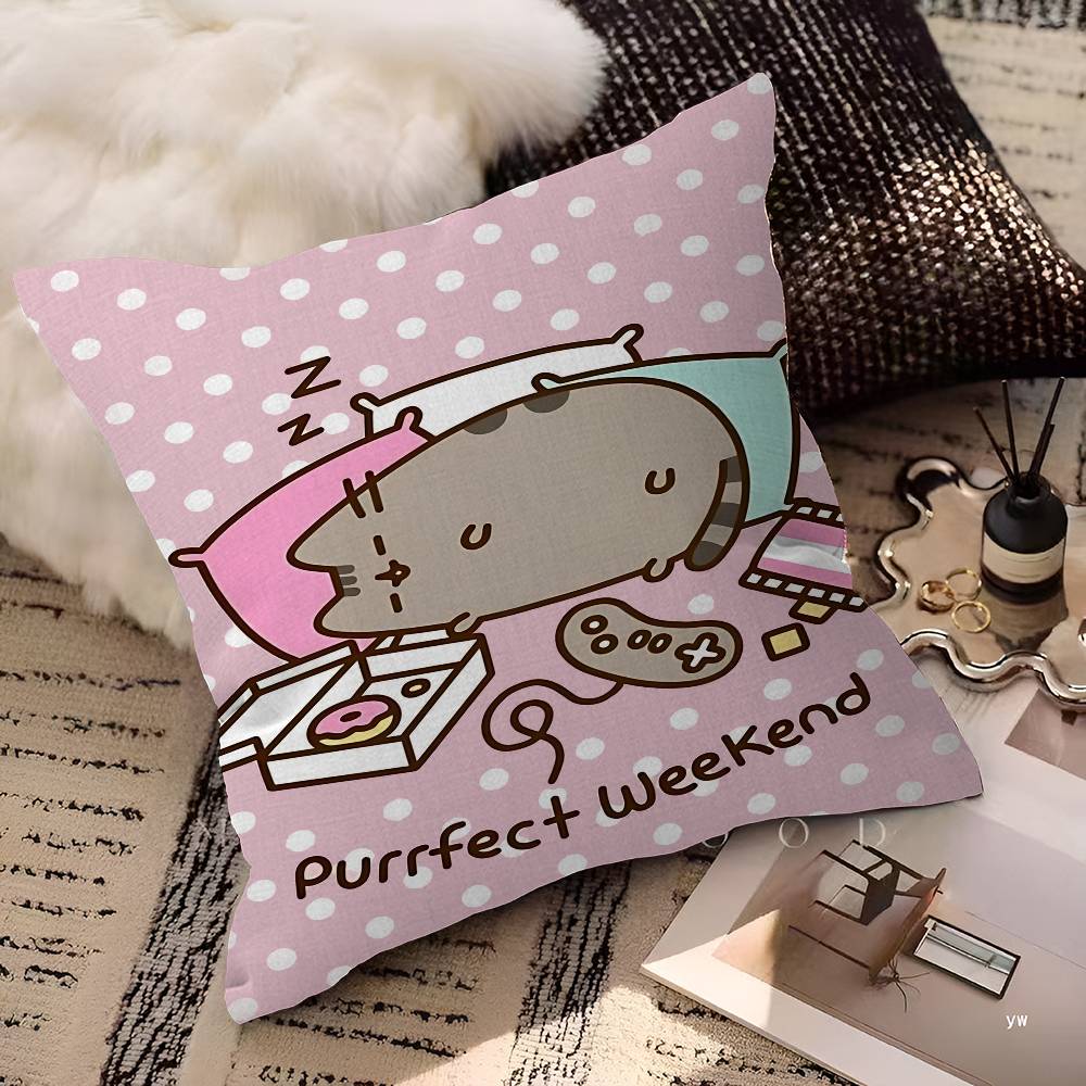 Süßes P-Pusheen Katzenkissen Geschenke Heim Büro Einrichtung Schlafzimmer Sofa Auto Kissenbezug Hülle 45x45cm