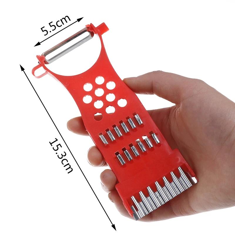 

Многофункциональная пластиковая терка для овощей и фруктов, лезвия из нержавеющей стали, морковно-картофелечистки, кухонные инструменты для измельчения кожуры красный