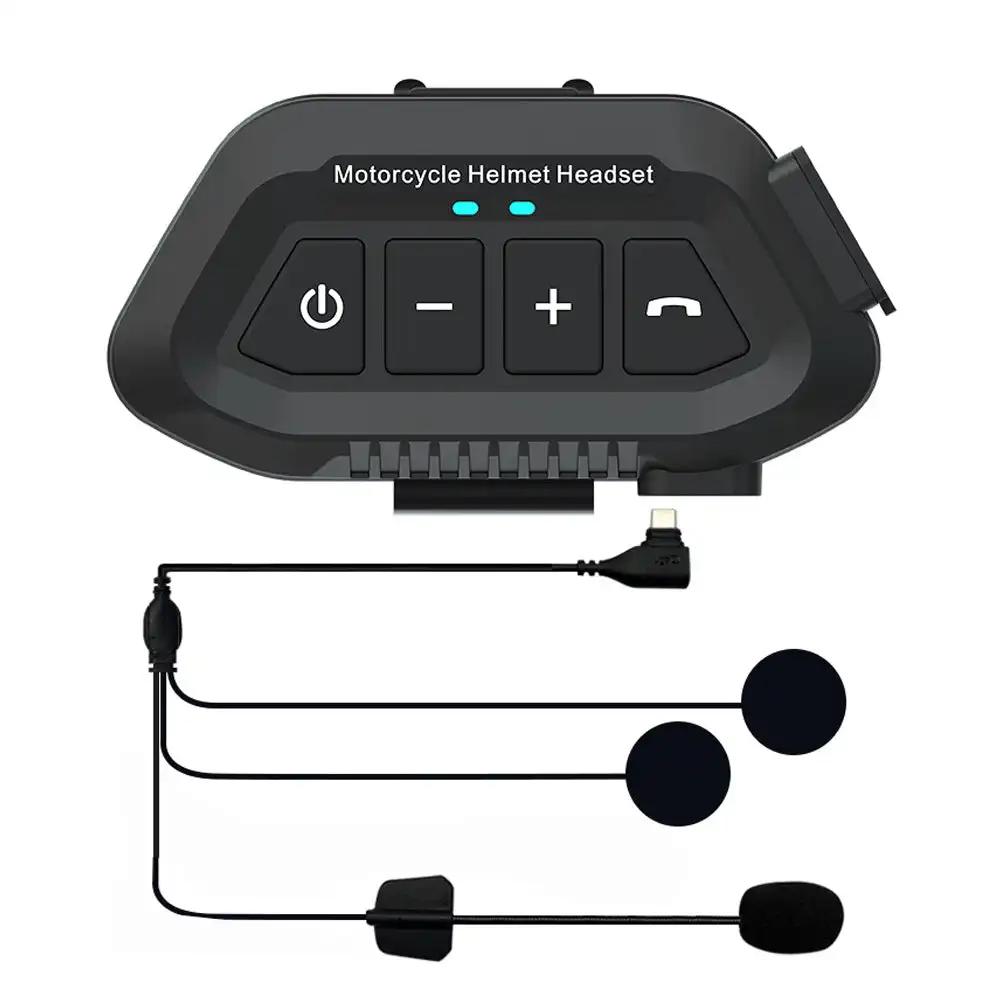 

1200mAh Motorcycle Helmet BT5.3 Headset Wireless HandsFree Call Voice Assistant Waterproof Intercom System Moto Earphone Headset