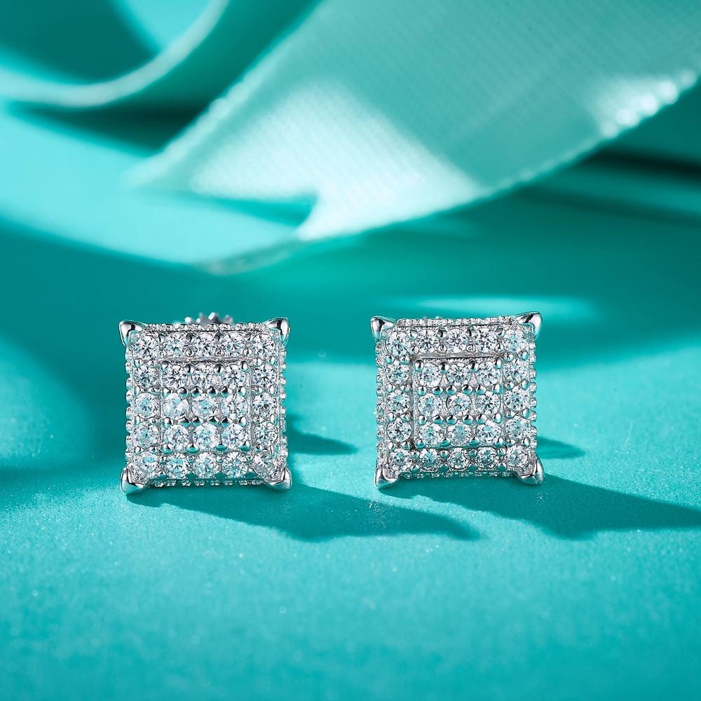 Zertifizierte D VVS1 Moissanit Ohrstecker 925 Sterlingsilber Herrenschmuck