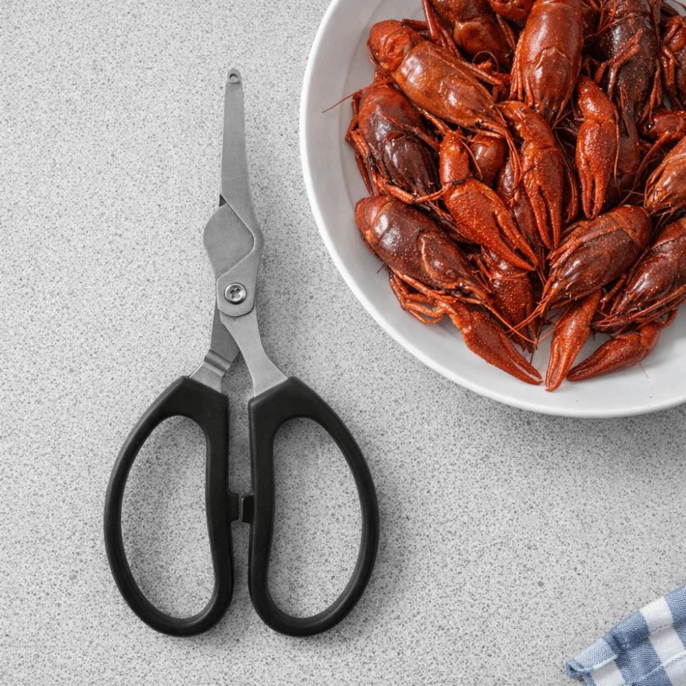 Professional Crayfish Scissor Stainless Steel Shrimp Back Cutter Lobster Scissor Restaurant