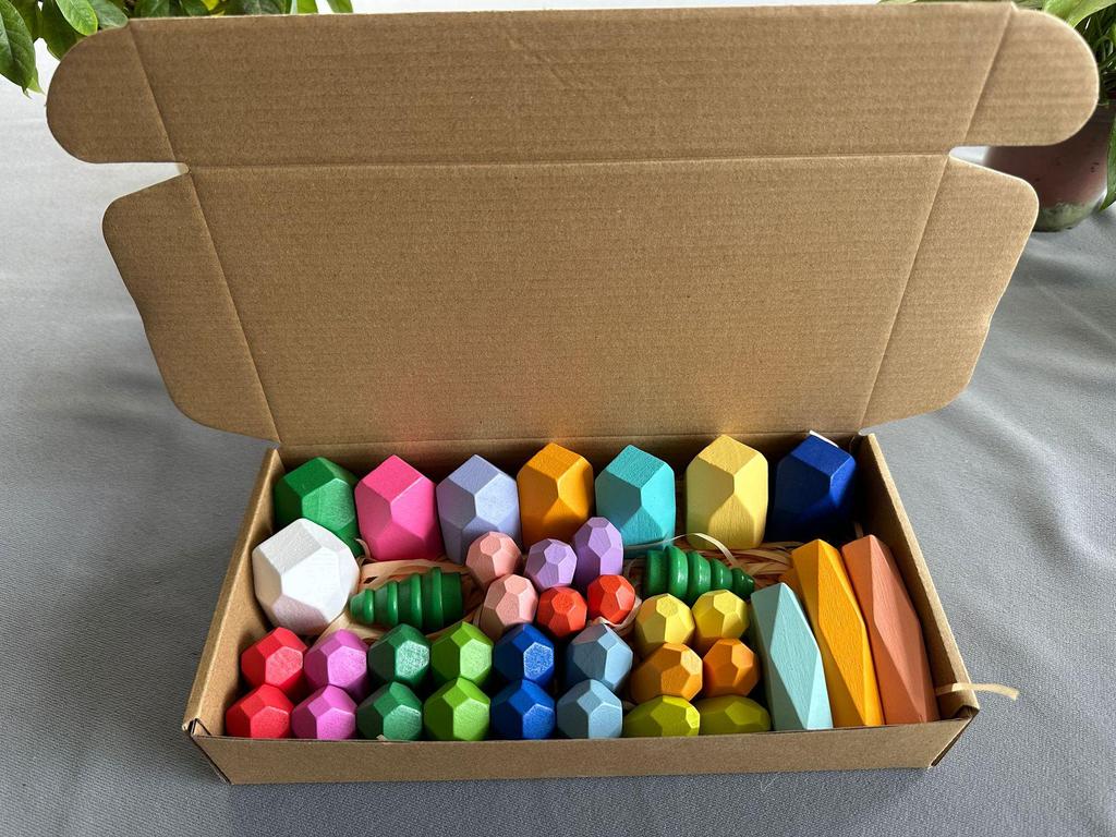 Montessori Stone Stacking Educational Puzzle Blocks for Girls – Early Learning Gift
