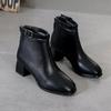 Winter Women's Plush Warm and Fashionable Back Zipper High-heeled Fashion Boots High Top Boots Leather Shoes Midsole Boots Women's Shoes