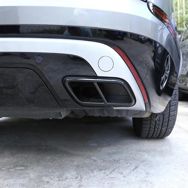 Car Rear Exhaust Muffler Tail Pipe Cover Trim For Land Rover Range Rover Velar 2017 2018    Stainless Accessories