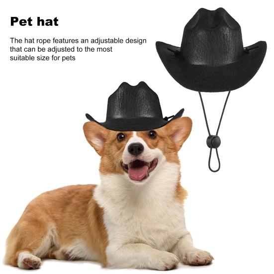 Pet Hat Fashion Western Style Dogs Cowboy Hat Adjustable Cats Headwear Cosplay Outfit Prop Pet Supplies