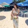 Island Vacation Beach Skirt Split Tube Top Bikini Sexy Babes Small Boobs Ins Pure Desire Wind Hot Spring Swimsuit