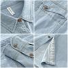 Korean Retro Style Mens Long Sleeve Denim Shirt Pure Cotton Jean Shirt Spring and Summer Casual Shirt Lapel Collar